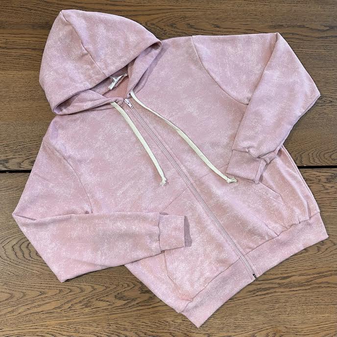 FELPA LEGGERA ZIP MARMORIZZATA