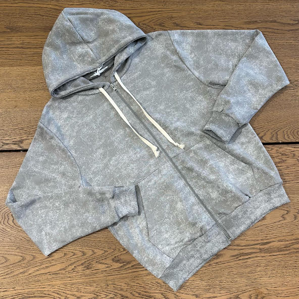 FELPA LEGGERA ZIP MARMORIZZATA