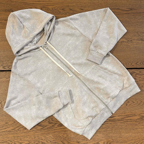 FELPA LEGGERA ZIP MARMORIZZATA