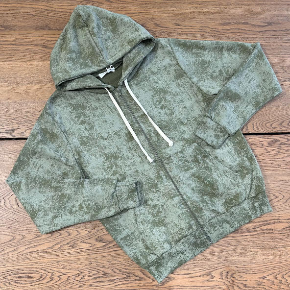 FELPA LEGGERA ZIP MARMORIZZATA